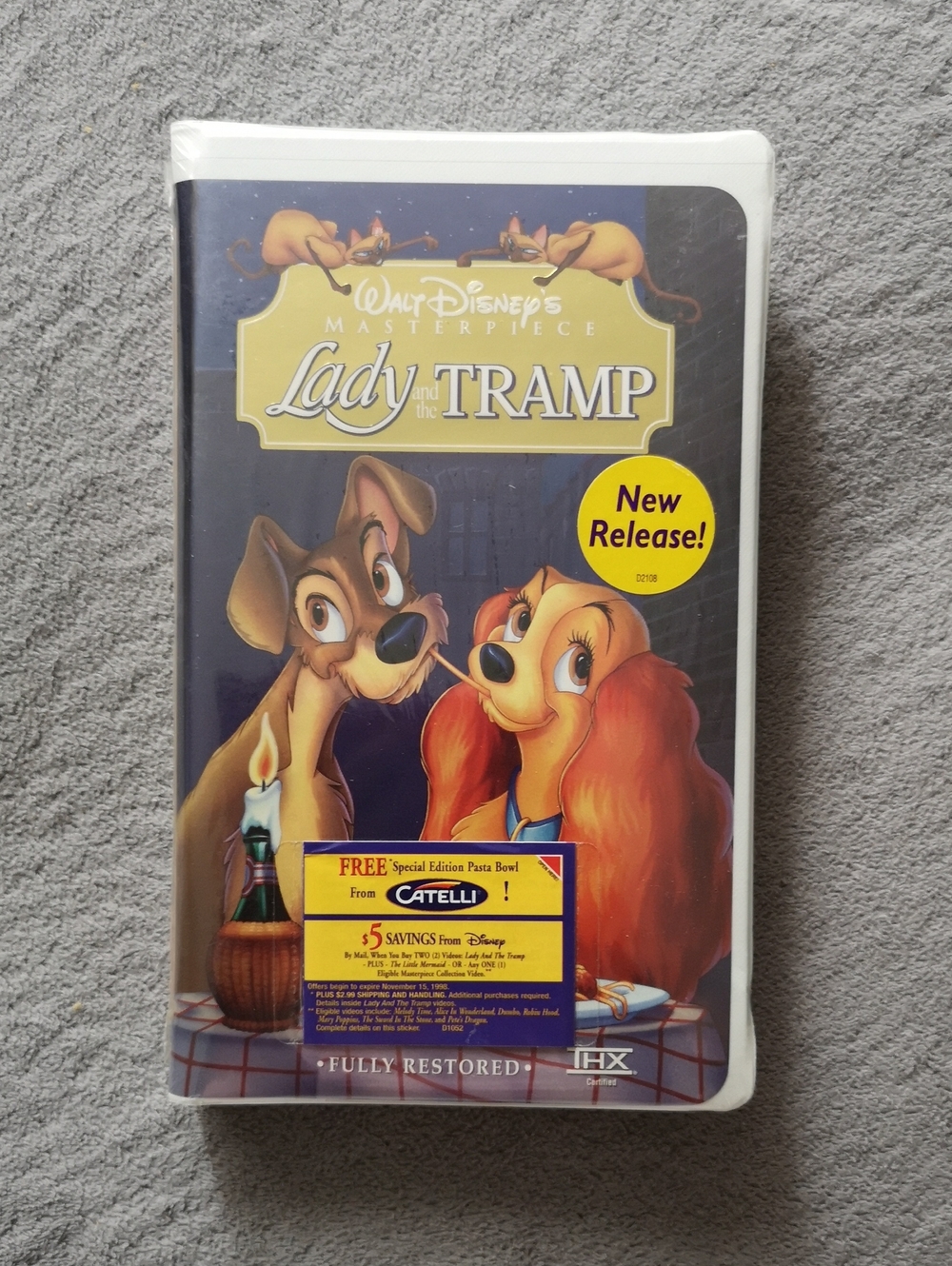 Brand New Sealed Walt Disney's Masterpiece Edition Lady & The Tramp VHS Tape